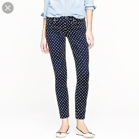 J. Crew Denim - Like New J. Crew Polka Dot Toothpick Jeans